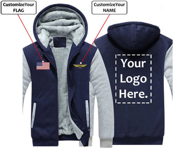 THE CUSTOM FLAG, LOGO & NAME WITH BADGE DESIGNED ZIPPER SWEATERS THE AV8R